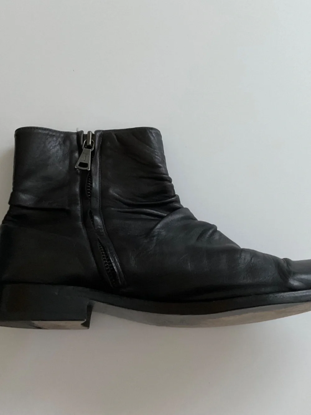 John Varvatos Mens Collection Morrison Sharpei Leather Boots Sz 12 Black Grunge